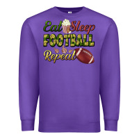 Purple eat sleep football repeat Premium Sweatshirt - BundleAndBundleShop