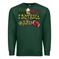Sports Green eat sleep football repeat Premium Sweatshirt - BundleAndBundleShop