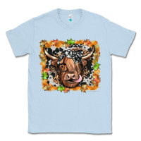 Dusty Blue highland cow Classic Tee - JahusDesignShop