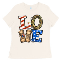 Bone love 4th of july army veteran Ladies Tee - Jasminsmagicworld