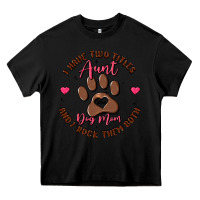 Black i have two titles aunt and dog mom Heavy Core Tee - MaliasSmallBusiness