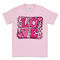 Bubblegum Pink Love leopard frame Classic Tee - LillyAllenDesigns