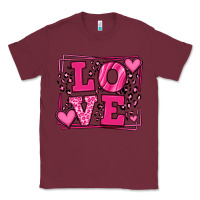 Burgundy Love leopard frame Classic Tee - LillyAllenDesigns