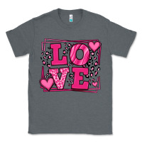 Charcoal Heather Love leopard frame Classic Tee - LillyAllenDesigns
