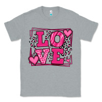 Heather Grey Love leopard frame Classic Tee - LillyAllenDesigns