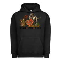 Pigment Black Peace Love T Rex Urban Hoodie - LillyAllenDesigns
