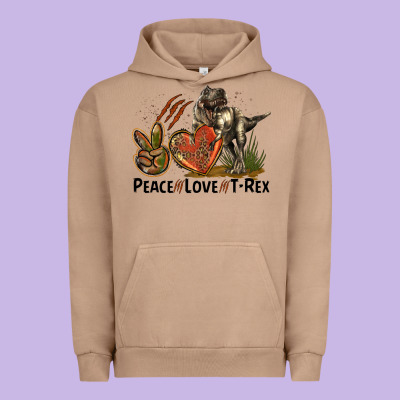 Peace Love T Rex Urban Hoodie Designed By Lillyallendesigns