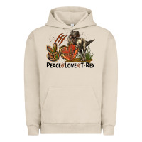 Pigment French Oak Peace Love T Rex Urban Hoodie - LillyAllenDesigns