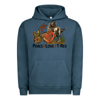 Pigment Midnight Navy Peace Love T Rex Urban Hoodie - LillyAllenDesigns