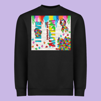 I Love Someone With Autism Heavyweight Sweatshirt Designed By Tumblerdesignbyshophia