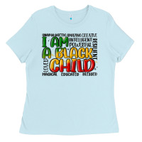 Baby Blue i am a black child Ladies Tee - MaliasSmallBusiness