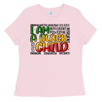 Bubblegum Pink i am a black child Ladies Tee - MaliasSmallBusiness