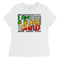 White i am a black child Ladies Tee - MaliasSmallBusiness
