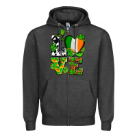 Charcoal Heather Love St. Patrick's Zipper Hoodie - OliviaCreatesArt