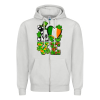 Dove Grey Love St. Patrick's Zipper Hoodie - OliviaCreatesArt