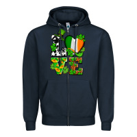 Navy Love St. Patrick's Zipper Hoodie - OliviaCreatesArt