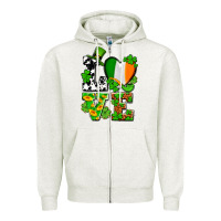 Oatmeal Heather Love St. Patrick's Zipper Hoodie - OliviaCreatesArt