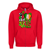 Red Love St. Patrick's Zipper Hoodie - OliviaCreatesArt