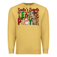 Antique Gold Santa's Favorite Tennis Player For Christmas Premium Sweatshirt - FaDigitalArtStudio