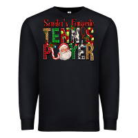 Black Santa's Favorite Tennis Player For Christmas Premium Sweatshirt - FaDigitalArtStudio