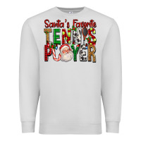 Dove Grey Santa's Favorite Tennis Player For Christmas Premium Sweatshirt - FaDigitalArtStudio