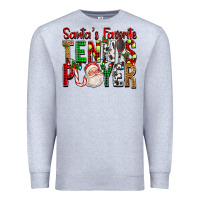 Heather Grey Santa's Favorite Tennis Player For Christmas Premium Sweatshirt - FaDigitalArtStudio