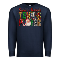 Navy Santa's Favorite Tennis Player For Christmas Premium Sweatshirt - FaDigitalArtStudio