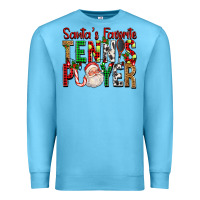 Ocean Blue Santa's Favorite Tennis Player For Christmas Premium Sweatshirt - FaDigitalArtStudio