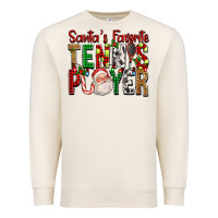 Sandshell Santa's Favorite Tennis Player For Christmas Premium Sweatshirt - FaDigitalArtStudio