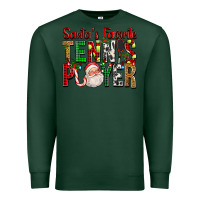 Sports Green Santa's Favorite Tennis Player For Christmas Premium Sweatshirt - FaDigitalArtStudio
