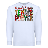 White Santa's Favorite Tennis Player For Christmas Premium Sweatshirt - FaDigitalArtStudio