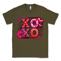 Army Green Xoxo Valentine's Day leopard frame Classic Tee - LillyAllenDesigns