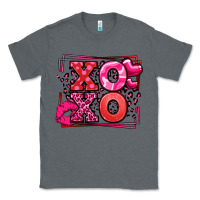 Charcoal Heather Xoxo Valentine's Day leopard frame Classic Tee - LillyAllenDesigns