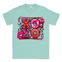 Seafoam Xoxo Valentine's Day leopard frame Classic Tee - LillyAllenDesigns