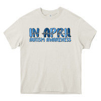 Cream in april we wear blue autism awareness Heavy Core Tee - MaliasSmallBusiness