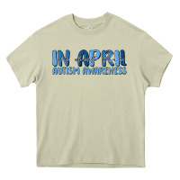 Mossy in april we wear blue autism awareness Heavy Core Tee - MaliasSmallBusiness