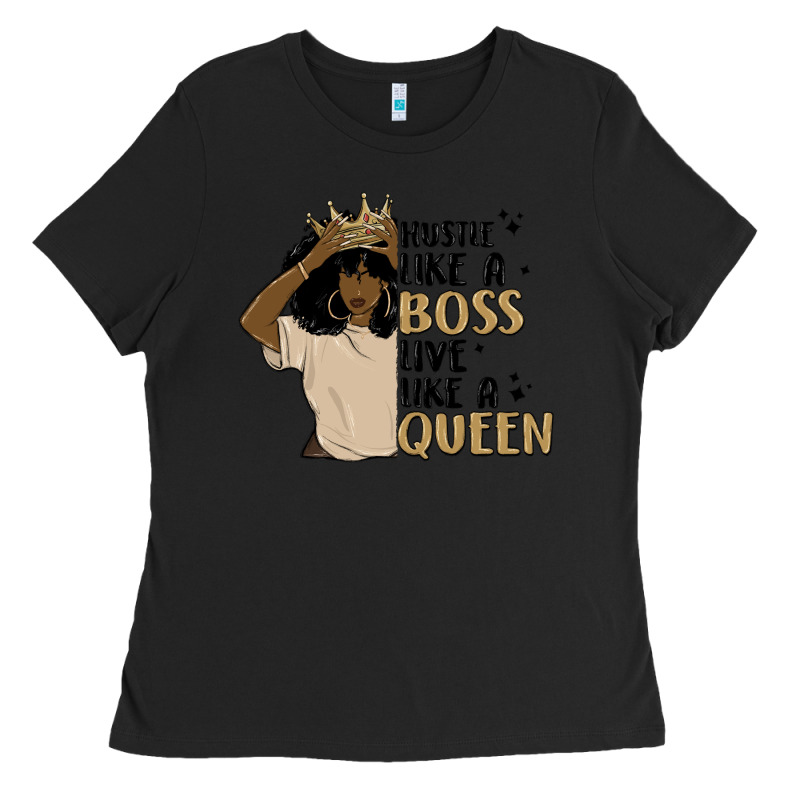Hustle Like A Boss Live Like A Queen Ladies Tee by MaliasSmallBusiness | Teevron