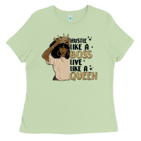 Matcha hustle like a boss live like a queen Ladies Tee - MaliasSmallBusiness
