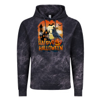 Cloud Black Happy Halloween With Crow Vintage Hoodie - LillyAllenDesigns