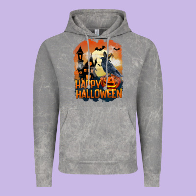 Happy Halloween With Crow Vintage Hoodie Designed By Lillyallendesigns