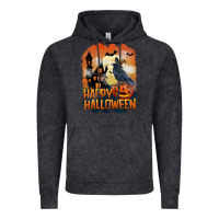 Vintage Black Happy Halloween With Crow Vintage Hoodie - LillyAllenDesigns