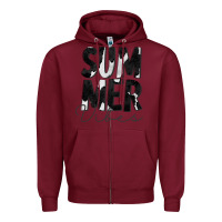Burgundy Summer Vibes Black White Cowhide Zipper Hoodie - CowCowDesign