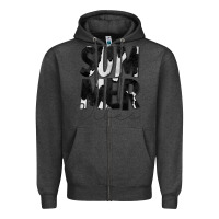 Charcoal Heather Summer Vibes Black White Cowhide Zipper Hoodie - CowCowDesign