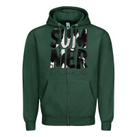 Sports Green Summer Vibes Black White Cowhide Zipper Hoodie - CowCowDesign
