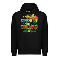 Black Cinco de drinko Premium Hoodie - FaDigitalArtStudio