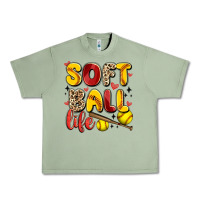 Oil Green softball life Urban Heavy Tee - Artiststas