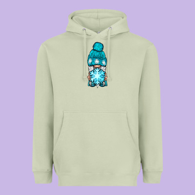 Winter Gnome With Snowflake Heavyweight Hoodie Designed By Bundleandbundleshop