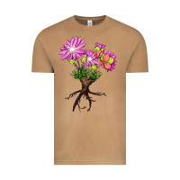 Vintage Camel Bitterroot Flower Illustrations Vintage Tee - LillyAllenDesigns