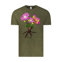 Vintage Olive Bitterroot Flower Illustrations Vintage Tee - LillyAllenDesigns