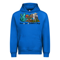 Cobalt Peace Love Southdown Sheep Urban Hoodie - LillyAllenDesigns